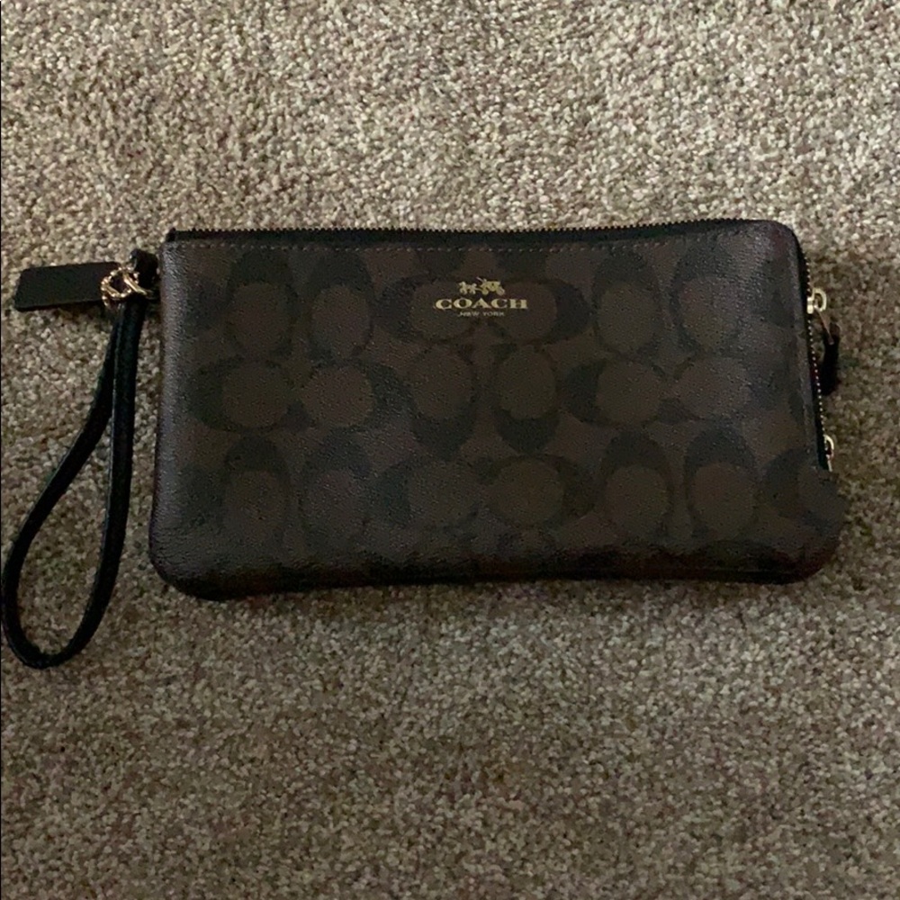Coach large Double zip wristlet